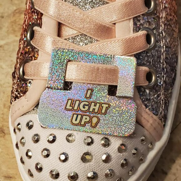 Twinkle Toes-Light Up Twinkle Sparks- Sequin Flash-Girls Size 11 - Picture 4 of 9